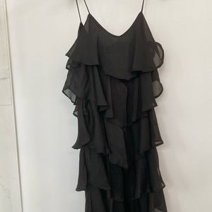 Gorgeous black, tiered ruffle dress.